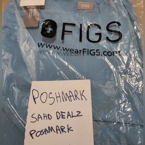 Figs Women's Saumer high waisted fionlite jogger Scrub Pants Small blue